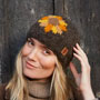 Pachamama Knitwear Sunflower Beanie Hat side