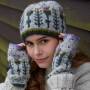 Pachamama Knitwear Thistle Handwarmer wearing