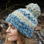 Pachamama Knitwear Totnes Bobble Beanie Spruce side left