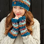 Pachamama Knitwear Utrecht Handwarmer Blue wearing