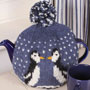 Pachamama Knitwear Waddle of Penguins Tea Cosy insitu