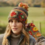 Pachamama Knitwear Woodstock Bobble Beanie Earth left