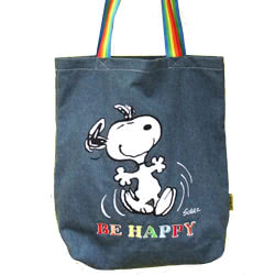 Peanuts Snoopy Be Happy Stonewash Tote