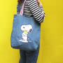 Peanuts Snoopy Love Stonewash Tote Wearing