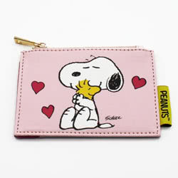 Peanuts Snoopy Love Zip Purse. An adorable zip purse featuring two of our favourite Peanuts characters; Snoopy and Woodstock! Coming in pale pink PVC, it features a cute illustration of Snoopy & Woodstock on one side and a repeating love typographic pat