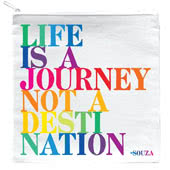 Quotable Pouches are made from 100% 12 oz. cotton canvas, have a zip closure top and have a classic quote printed across the front.
