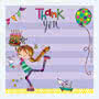 Girl on Roller Blades Thank You Card Small Image