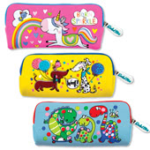 Rachel Ellen Pencil Cases including Dinosaurs, Little Ballerina, Animals, Unicorn and Bee Happy designs - Size: 9.5 x 20 cm - they are waterproof and durable and made from Neoprene