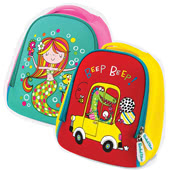 Rachel Ellen Children's Rucksacks including Car & Crocodile, Dinosaur, Ballerina and Mermaid - Size: 21 x 27 x 12 cm - made from Neoprene