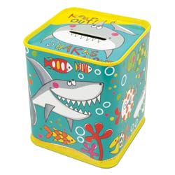 Rachel Ellen Sharks Money Box Tin