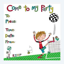 Rachel Ellen Footballer Party Invitation