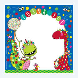Rachel Ellen Dinosaurs Thank You Card