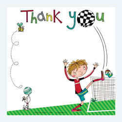 Rachel Ellen Footballer Thank You Card
