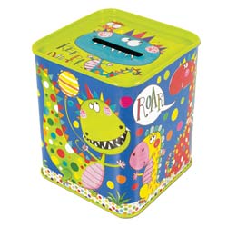 Rachel Ellen Dinosaurs Money Box Tin