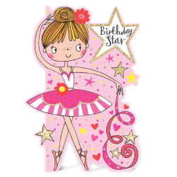 Ballerina Star Birthday Card