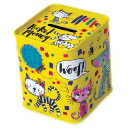 Rachel Ellen Cats & Dogs Money Box Tin