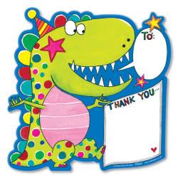 Dinosaurs Thank You Cards - Die Cut 