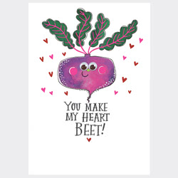 You Make My Heart Beet Valentines Card