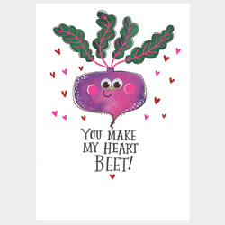 Rachel Ellen You Make My Heart Beet Valentines Card