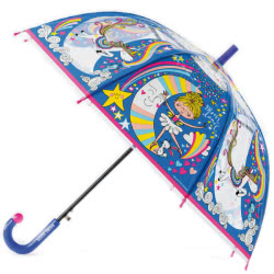 Introducing Rachel Ellen Moondance Umbrella..Perfect for children aged 5 years or older. This lovely design features vibrant, pretty and magical dance themed illustrations! Made from durable transparent POE material and finished off with a bright plastic 