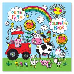 Rachel Ellen On The Farm Colouring Book, FSC paper, contains 12 farm themed pages of illustrations to colour & doodle, inside pages are printed on one side, leaving the reverse blank for drawing or writing