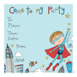 Rachel Ellen Super Hero Party Invitations
