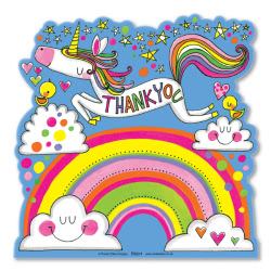 Unicorn and Rainbow Thank You Cards