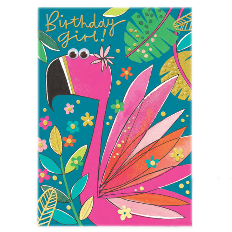Rachel EllenWalk On The Wild Side Flamingo Birthday Card