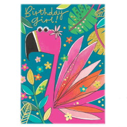 Rachel Ellen Walk On The Wild Side Flamingo Birthday Card
