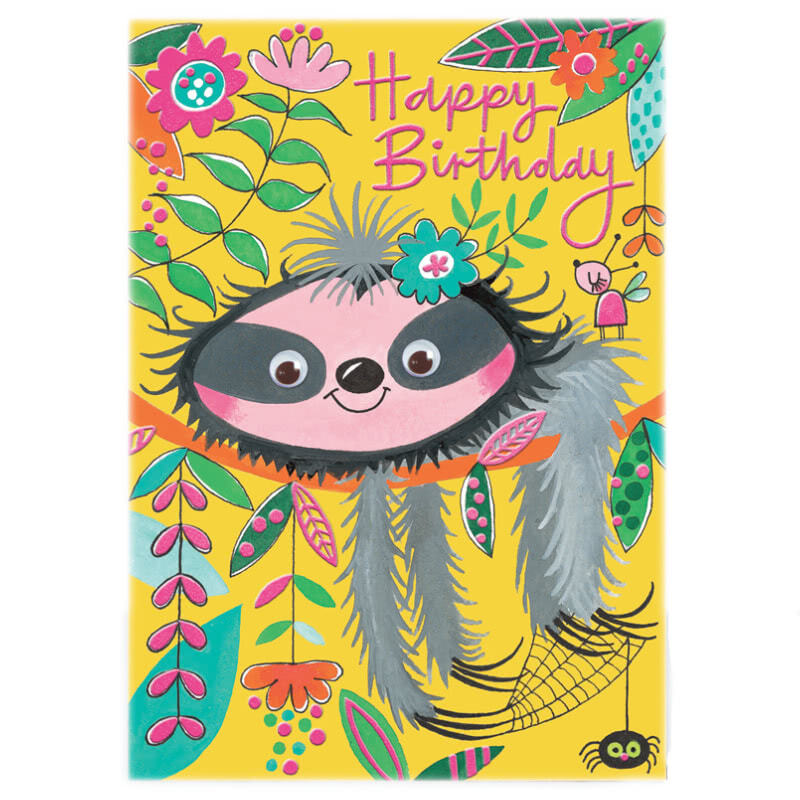 Rachel EllenWalk On The Wild Side Sloth Birthday Card