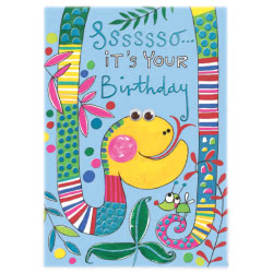 Rachel Ellen Walk On The Wild Side Snake Birthday Card