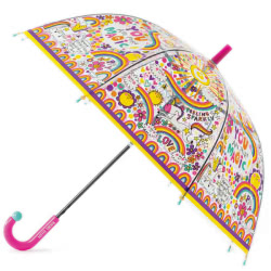Rachel Ellen You Are Pure Magic Umbrella. Perfect for children aged 5 years or older. This fabulous design features positive captions & colourful rainbows & sunshine! Just what you need on a dull, rainy day! Made from durable transparent POE material and 