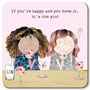 Rosie Made a Thing Happy Gin Coaster 