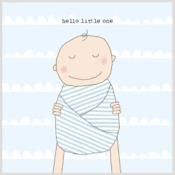 Rosie Made a Thing Hello Baby Boy Greeting Card