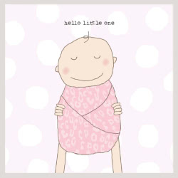 Rosie Made a Thing Hello Baby Girl Greeting Card