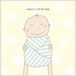 Rosie Made a Thing Hello Baby Unisex Greeting Card