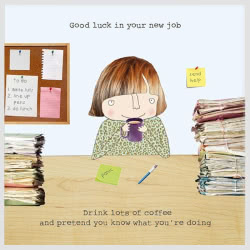 Rosie Made a Thing New Job Girl Greeting Card