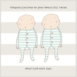 Rosie Made a Thing Twins Good Luck Greeting Card