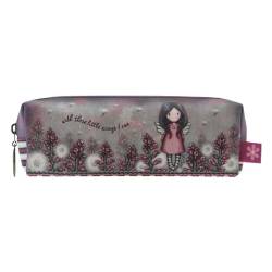 Gorjuss Little Wings Accessory Case by Santoro. This small accessory case is a slim and compact shape which is perfect for storing make up brushes, or pens and pencils. Coming in the signature Little Wings theme. Also featuring a feather shape brass style