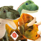 Teddy Hermann are a German soft toy company founded in 1912, there animal designs include a wide range of dinosaurs, including a Mammoth, Brontosaurus, Triceratops and T-Rex.