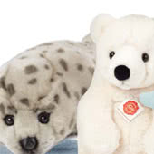 Teddy Hermann plush Sea Creatures, including Dolphins, Whales, Penguins, Seals and Manatees, all coming with recycled fillings and UK and International delivery.