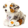 Australian Shepherd Puppy Sitting Soft Toy 22cm Small Image