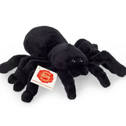 Introducing Teddy Hermann soft toy Black Spider in a 16 cm size. Coming with a soft black fur body and a very traditional design incorporating ten legs, a rear abdomen and two shiny black eyes.