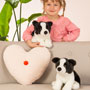 Teddy Hermann Border Collie Puppy Sitting 25cm Soft Toy holding