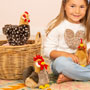 Teddy Hermann Brown Hen Soft Toy 16cm insitu
