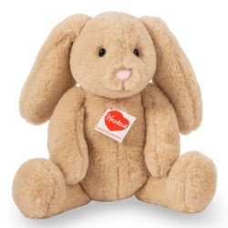 Introducing Teddy Hermanns soft toy Franny Bunny in a 31cm size. Coming in a rich caramel brown, soft fur body with a cute pink nose, and long floppy ears. Filled with 100% recycled polyester.