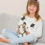 Teddy Hermann Grey Tabby Cat Lying 20 cm Soft Toy insitu