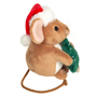 Teddy Hermann Christmas Mouse with Christmas Tree 11cm side view