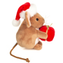 Teddy Hermann Christmas Mouse with Gift 11cm side view