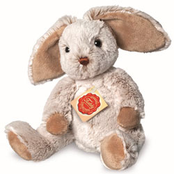 Introducing Teddy Hermann Dangling Rabbit soft toy in a 25 cm size. Coming with two tone, speckled fur with long beige inner ears and paws, stitched nose, and big, beautiful eyes.